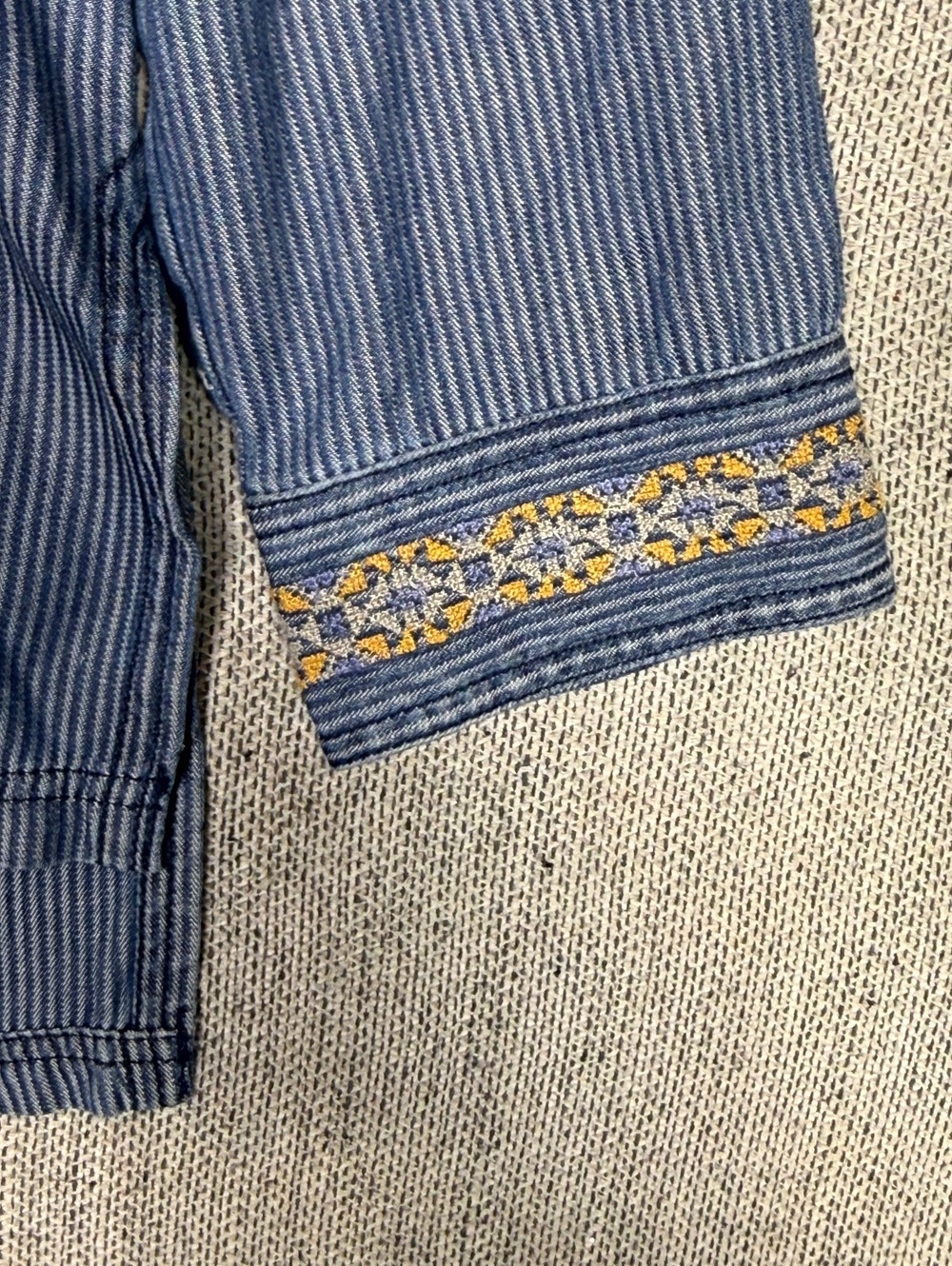 Sundance Blue Striped Embroidered Floral Tunic Top Small - Picture 7 of 12